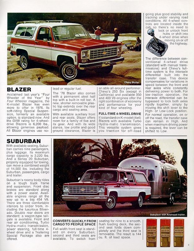 1976 Chevrolet Recreational Vehicles Brochure Page 4